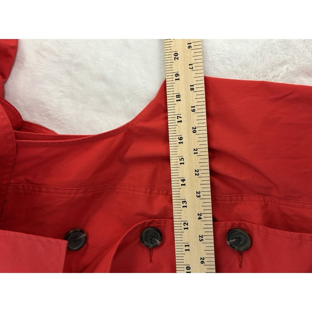 Cabi Red Trench Coat Sz 6 Jacket Detachable Upper Double Breasted Belted Convert - Picture 6 of 16